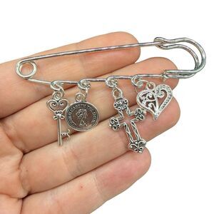 Vintage Jewelry Queen Elizabeth Pin Brooch Religious Jewelry
